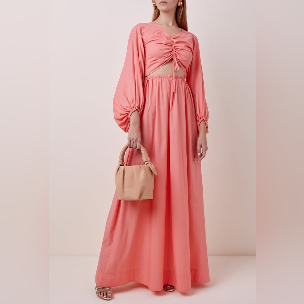 Staud Coral Recycled Nylon Tangier Maxi Dress NWT Medium Seen On Katy Perry